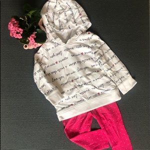 🎀Carter’s I Love you/hearts hoodie leggings set🎀
